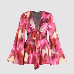 Tie Dye Romper - Size L - Pink